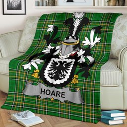 Scottish Hoare Coat of Arms Family Crest Ireland Blanket Irish National Tartan Irish County Blanket