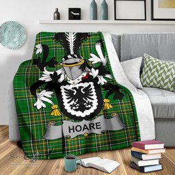 Scottish Hoare Coat of Arms Family Crest Ireland Blanket Irish National Tartan Irish County Blanket