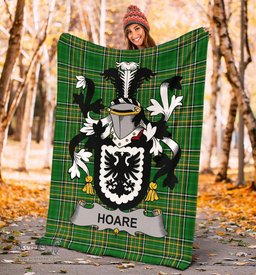 Scottish Hoare Coat of Arms Family Crest Ireland Blanket Irish National Tartan Irish County Blanket