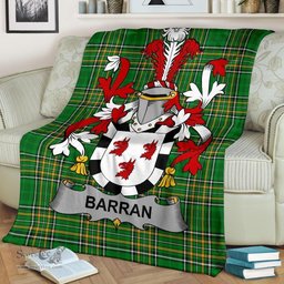 Scottish Barran Coat of Arms Family Crest Ireland Blanket Irish National Tartan Irish County Blanket