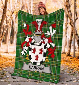Scottish Barran Coat of Arms Family Crest Ireland Blanket Irish National Tartan Irish County Blanket