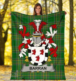 Scottish Barran Coat of Arms Family Crest Ireland Blanket Irish National Tartan Irish County Blanket