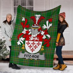 Scottish Fitz-Roe Coat of Arms Family Crest Ireland Blanket Irish National Tartan Irish County Blanket