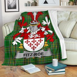 Scottish Fitz-Roe Coat of Arms Family Crest Ireland Blanket Irish National Tartan Irish County Blanket