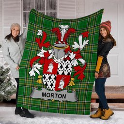 Scottish Morton Coat of Arms Family Crest Ireland Blanket Irish National Tartan Irish County Blanket