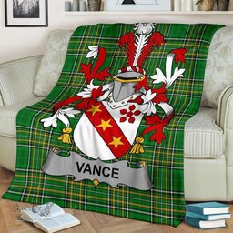 Scottish Vance Coat of Arms Family Crest Ireland Blanket Irish National Tartan Irish County Blanket
