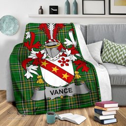 Scottish Vance Coat of Arms Family Crest Ireland Blanket Irish National Tartan Irish County Blanket