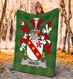 Scottish Vance Coat of Arms Family Crest Ireland Blanket Irish National Tartan Irish County Blanket