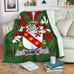 Scottish Vance Coat of Arms Family Crest Ireland Blanket Irish National Tartan Irish County Blanket