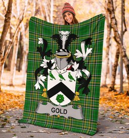 Scottish Gold Coat of Arms Family Crest Ireland Blanket Irish National Tartan Irish County Blanket