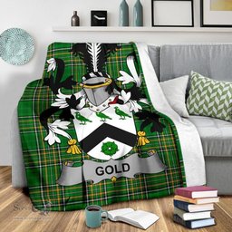 Scottish Gold Coat of Arms Family Crest Ireland Blanket Irish National Tartan Irish County Blanket