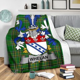 Scottish Whelan Coat of Arms Family Crest Ireland Blanket Irish National Tartan Irish County Blanket