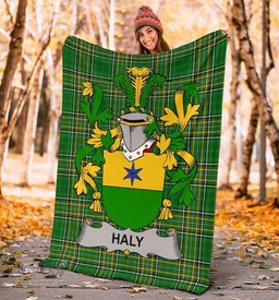 Scottish Haly or O'Haly Coat of Arms Family Crest Ireland Blanket Irish National Tartan Irish County Blanket