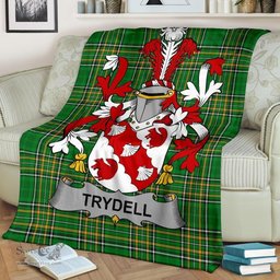 Scottish Trydell Coat of Arms Family Crest Ireland Blanket Irish National Tartan Irish County Blanket