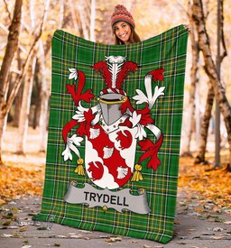 Scottish Trydell Coat of Arms Family Crest Ireland Blanket Irish National Tartan Irish County Blanket