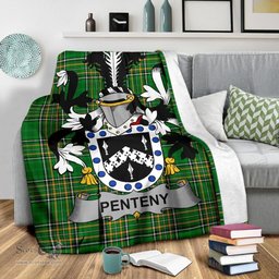Scottish Penteny Coat of Arms Family Crest Ireland Blanket Irish National Tartan Irish County Blanket