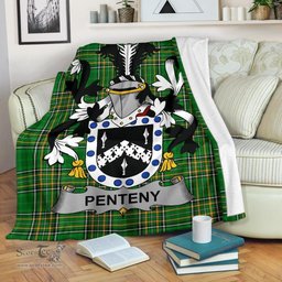 Scottish Penteny Coat of Arms Family Crest Ireland Blanket Irish National Tartan Irish County Blanket