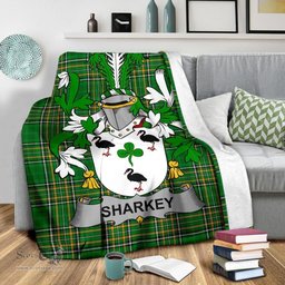 Scottish Sharkey or O'Sharkey Coat of Arms Family Crest Ireland Blanket Irish National Tartan Irish County Blanket