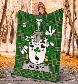 Scottish Sharkey or O'Sharkey Coat of Arms Family Crest Ireland Blanket Irish National Tartan Irish County Blanket