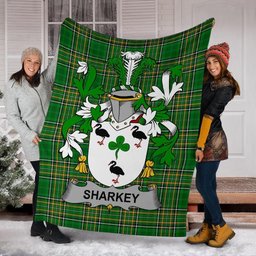 Scottish Sharkey or O'Sharkey Coat of Arms Family Crest Ireland Blanket Irish National Tartan Irish County Blanket