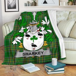 Scottish Sharkey or O'Sharkey Coat of Arms Family Crest Ireland Blanket Irish National Tartan Irish County Blanket