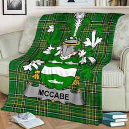 Scottish McCabe Coat of Arms Family Crest Ireland Blanket Irish National Tartan Irish County Blanket