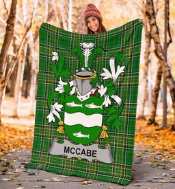 Scottish McCabe Coat of Arms Family Crest Ireland Blanket Irish National Tartan Irish County Blanket