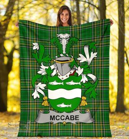 Scottish McCabe Coat of Arms Family Crest Ireland Blanket Irish National Tartan Irish County Blanket