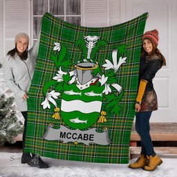 Scottish McCabe Coat of Arms Family Crest Ireland Blanket Irish National Tartan Irish County Blanket