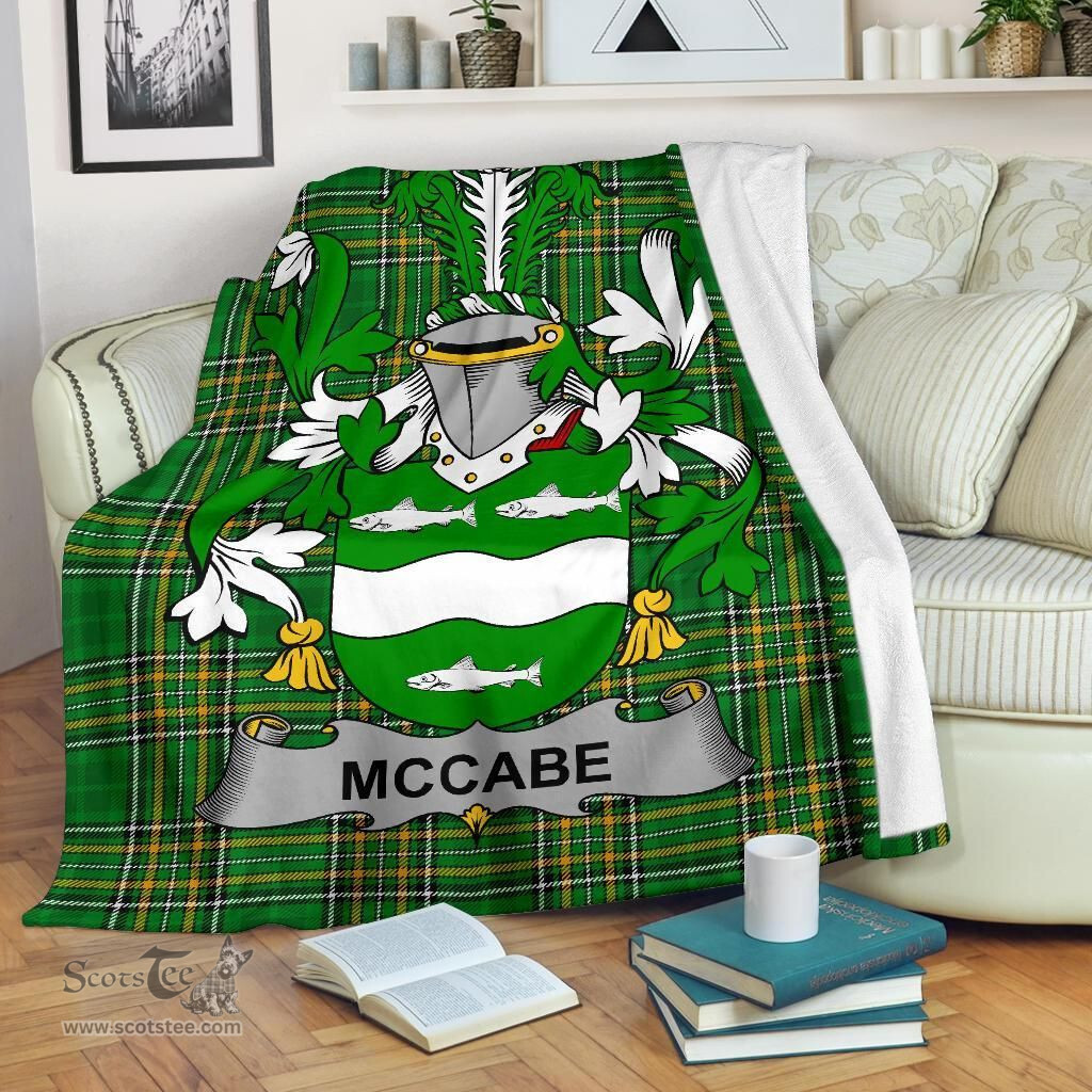 Scottish McCabe Coat of Arms Family Crest Ireland Blanket Irish National Tartan Irish County Blanket