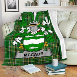 Scottish McCabe Coat of Arms Family Crest Ireland Blanket Irish National Tartan Irish County Blanket