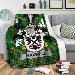 Scottish Maxwell Coat of Arms Family Crest Ireland Blanket Irish National Tartan Irish County Blanket