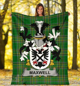 Scottish Maxwell Coat of Arms Family Crest Ireland Blanket Irish National Tartan Irish County Blanket