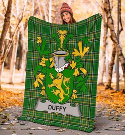 Scottish Duffy or O'Duffy Coat of Arms Family Crest Ireland Blanket Irish National Tartan Irish County Blanket