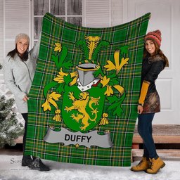 Scottish Duffy or O'Duffy Coat of Arms Family Crest Ireland Blanket Irish National Tartan Irish County Blanket