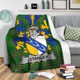 Scottish Stanley Coat of Arms Family Crest Ireland Blanket Irish National Tartan Irish County Blanket