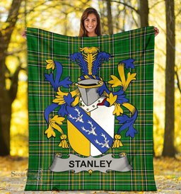 Scottish Stanley Coat of Arms Family Crest Ireland Blanket Irish National Tartan Irish County Blanket