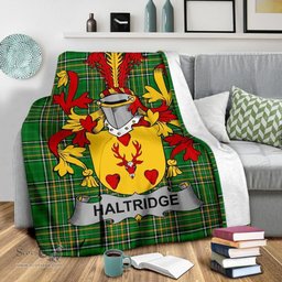 Scottish Haltridge Coat of Arms Family Crest Ireland Blanket Irish National Tartan Irish County Blanket