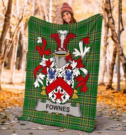 Scottish Fownes Coat of Arms Family Crest Ireland Blanket Irish National Tartan Irish County Blanket