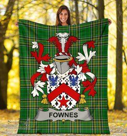 Scottish Fownes Coat of Arms Family Crest Ireland Blanket Irish National Tartan Irish County Blanket