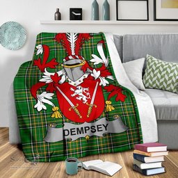 Scottish Dempsey or O'Dempsey Coat of Arms Family Crest Ireland Blanket Irish National Tartan Irish County Blanket