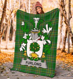 Scottish Furlong Coat of Arms Family Crest Ireland Blanket Irish National Tartan Irish County Blanket