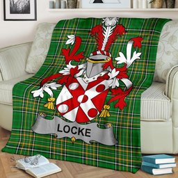 Scottish Locke Coat of Arms Family Crest Ireland Blanket Irish National Tartan Irish County Blanket