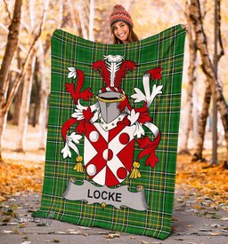 Scottish Locke Coat of Arms Family Crest Ireland Blanket Irish National Tartan Irish County Blanket