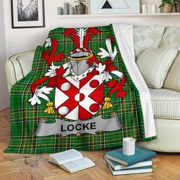 Scottish Locke Coat of Arms Family Crest Ireland Blanket Irish National Tartan Irish County Blanket