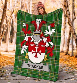 Scottish Thacker Coat of Arms Family Crest Ireland Blanket Irish National Tartan Irish County Blanket