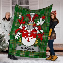 Scottish Thacker Coat of Arms Family Crest Ireland Blanket Irish National Tartan Irish County Blanket