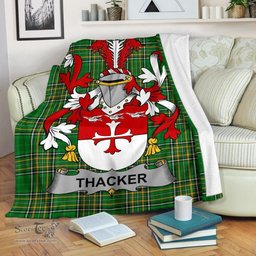 Scottish Thacker Coat of Arms Family Crest Ireland Blanket Irish National Tartan Irish County Blanket