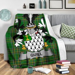Scottish Quill Coat of Arms Family Crest Ireland Blanket Irish National Tartan Irish County Blanket