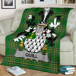 Scottish Quill Coat of Arms Family Crest Ireland Blanket Irish National Tartan Irish County Blanket